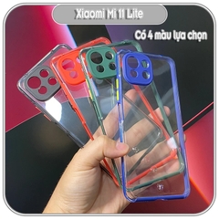 Ốp Lưng cho Xiaomi Mi 11 Lite 4G - 5G - NE PC Trong Suốt Viền Màu Mỏng ,Che Camera