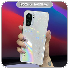Miếng dán PPF mặt sau trong ánh 7 màu Trái Tim cho Xiaomi Poco F3 - Redmi K40