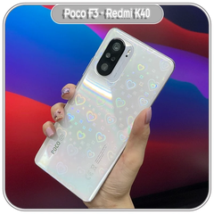 Miếng dán PPF mặt sau trong ánh 7 màu Trái Tim cho Xiaomi Poco F3 - Redmi K40