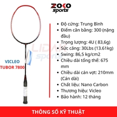 VỢT CẦU LÔNG VICLEO TUBOR 7800 MỨC CĂNG 10KG 11KG KHUNG CARBON CHÍNH HÃNG