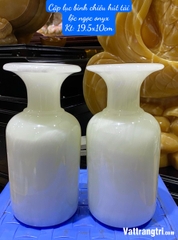 Cặp lục bình chiêu hút tài lộc ngọc onyx trắng 19.5cm