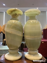 Cặp lục bình hút tài hút lộc ngọc onyx xanh 50cm