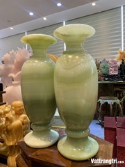 Cặp lục bình thu hút tài lộc ngọc onyx xanh 52cm