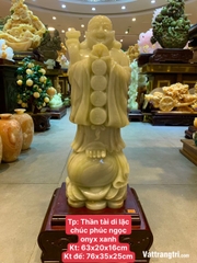 Thần tài di lặc chúc phúc ngọc onyx 76cm