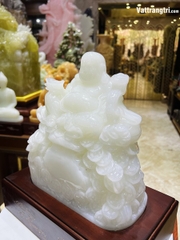 Thần Tài Di Lặc Ngọc onyx trắng 25cm