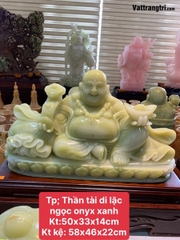 Thần tài di lặc ngọc onyx xanh 58cm