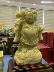 Thần tài di lặc ngọc onyx xanh 66cm