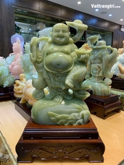 Tượng Thần tài di lặc ngọc onyx xanh 65cm