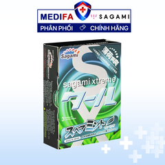 Hộp 3 chiếc bao cao su Sagami Spearmint