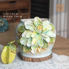 Bình Đắp Hoa Mẫu Đơn Vuốt Tay Độc Bản - TN77