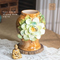 Bình Đắp Hoa Mẫu Đơn Vuốt Tay Độc Bản - TN79