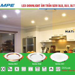 Đèn âm trần MPE DBV viền vàng 5w-7w-9w-12w