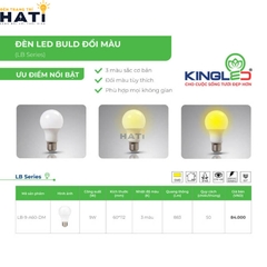 Bóng led búp Kingled 9w 3 chế độ màu
