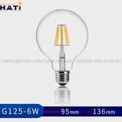 Bóng đèn thuỷ tinh G125 4w/6w ánh sáng vàng