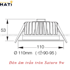 Đèn âm trần tròn Saturn 9w