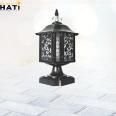 Đèn trụ cổng cao Belly màu đen