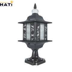 Đèn trụ cổng cao Rosite màu đen