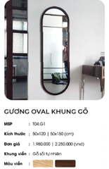 Gương OVAL khung gỗ Unix T04.G1