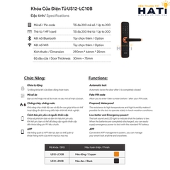 Khoá cửa điện tử Adel US12-LC10B/LB10B