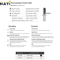 Khoá cửa điện tử Adel US12-LS9B