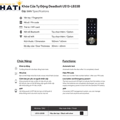 Khoá cửa tự động Adel US13-LB33B
