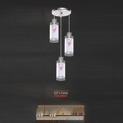 Đèn thả 3 thủy tinh họa tiết chùm nho