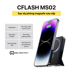 MS02 CFlash sạc dự phòng không dây hỗ trợ sạc dây, kèm dây sạc và chân dựng