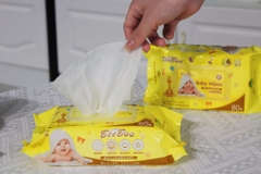 Khăn giấy ướt trẻ em Beeboo 80 miếng (màu vàng)