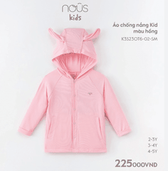 Áo chống nắng Nous Kid màu hồng 2Y