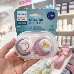 Ty ngậm Avent Ultra Air Animals hình thú set 2 cái (0-6M, 6-18M)