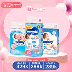 Bỉm Moony xanh chính hãng các size (Combo 3, combo 2 giá siêu hời)