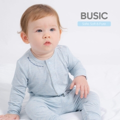 Bộ dài tay cài giữa Bu Baby Bambus từ 0-9 tháng