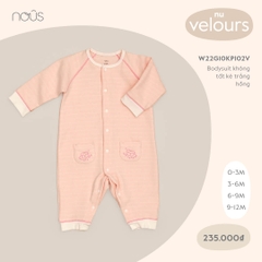 Body suit Nous không tất kẻ trắng hồng (NB - 6M)