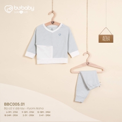 Bộ cổ V dài tay Bu baby Kyomi Aloha cho bé từ 6 đến 24 tháng