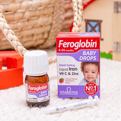 Feroglobin Baby Drops Liquid Iron- Bổ sung Sắt, Kẽm và vitamin C cho trẻ từ 4-24 tháng