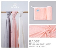 Khăn quấn Bu baby muslin Free (Màu Mint, Trắng, Hồng)