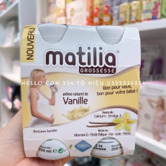 Sữa bầu Matilia 200ml 4h/vỉ (4 vị Socola, Dâu, Vani, Chuối)