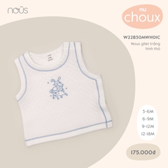 Nous gilet trắng hình thỏ 18M từ 3 dến 18 tháng