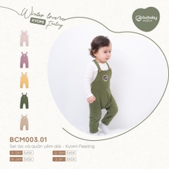 Set áo và quần yếm dài Bu Baby Kyomi Feeling cho trẻ từ 9 đến 24 tháng