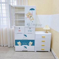 Tủ nhựa Honper 5 tầng Gấu Cute HP622