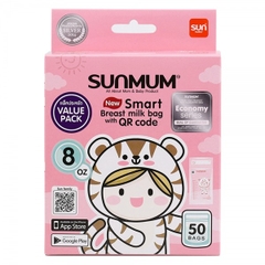 Túi trữ sữa Sunmum thiết kế 3 lần khóa zip (100ml, 150ml, 250ml)