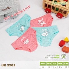 Set 4 quần chip Ualarogo cho bé (2 màu) (1-2Y, 2-3Y, 4-5Y)