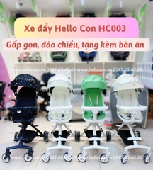 Xe đẩy Hello Con HC003 gấp gọn, có mái che và bàn ăn