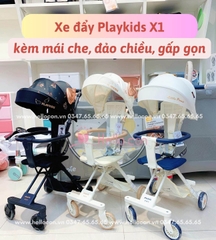 Xe đẩy Playkids X1 kèm mái che, đảo chiều, gấp gọn