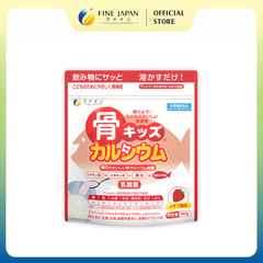 [Vị Dâu] Bột Canxi Cá Tuyết Fine Bone's Calcium For Kids FINE JAPAN bổ sung Canxi phát triển chiều cao gói 140g