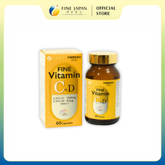 Viên uống Vitamin C&D FINE JAPAN chống suy nhược cơ thể lọ 60 viên (30 ngày)