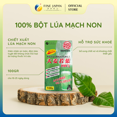 Bột lúa mạch non Young Barley Grass FINE JAPAN bổ sung chất xơ và Vitamin gói 100gr/330gr