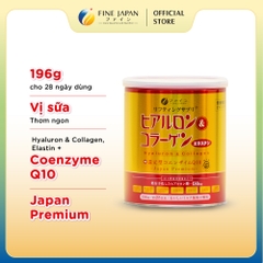 Bột uống Hyaluron & Collagen FINE JAPAN hạn chế lão hóa da lon 196g