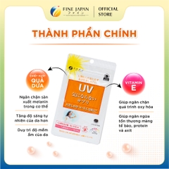 Viên uống chống nắng UV Care Plus FINE JAPAN hạn chế lão hóa da và giúp da sáng mịn gói 30 viên