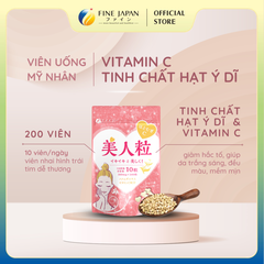 Viên uống mỹ nhân Vitamin C & tinh chất hạt Ý Dĩ dưỡng trắng da FINE JAPAN gói 200 viên